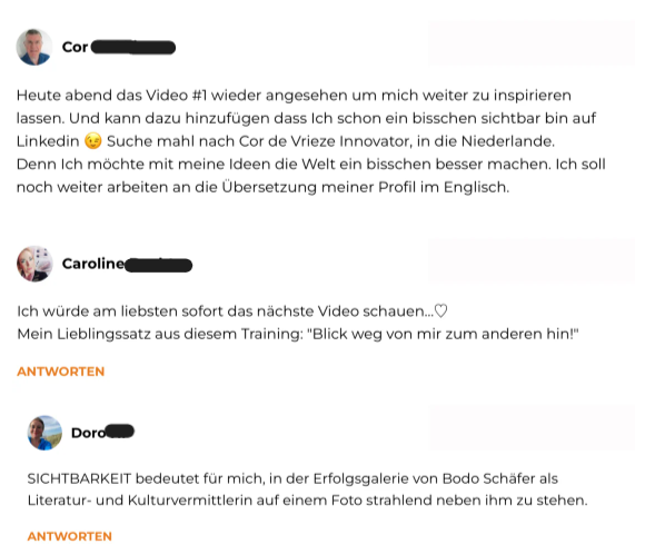 Kommentare von begeisterten Teilnehmern