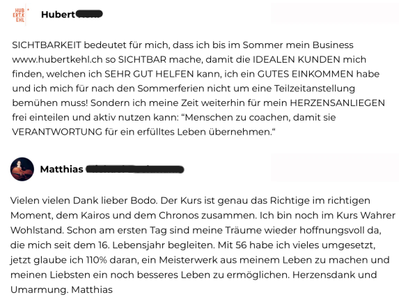 Kommentare von begeisterten Teilnehmern